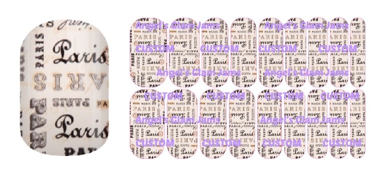 Paris Words Jamberry Nail Wraps by Angel's Glam Jams