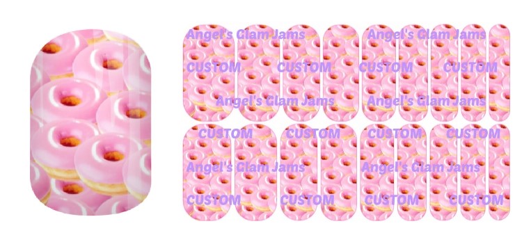 Pink Doughnut Delight Jamberry Nail Wraps by Angel's Glam Jams