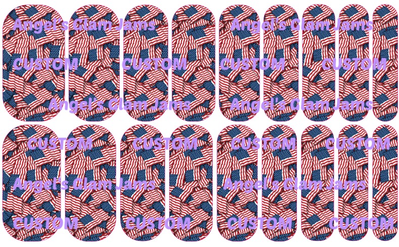 American Flag Palooza Nail Wraps - Angel's Glam Jams Exclusive Nail Wrap Designs