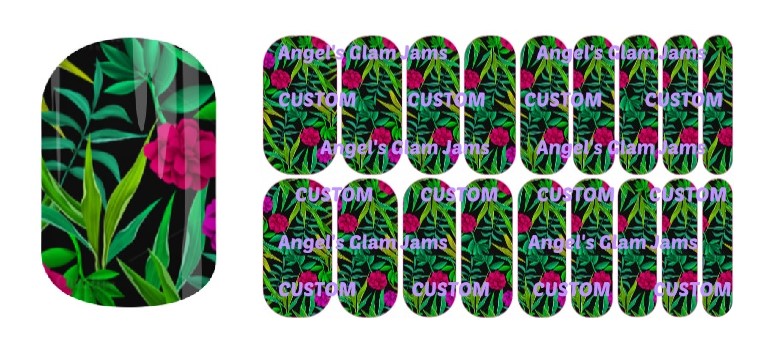 Tropical Flowers Jamberry Nail Wraps by Angel's Glam Jams