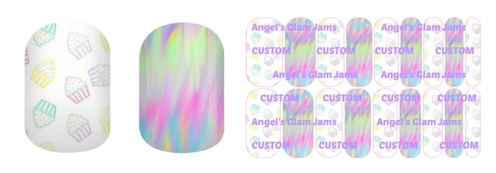 Pastel Cupcakes Jamberry Nail Wraps by Angel's Glam Jams