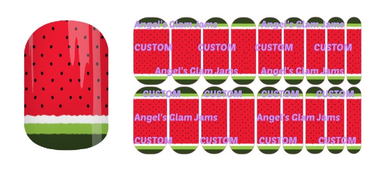 Sweet Watermelon Jamberry Nail Wraps by Angel's Glam Jams