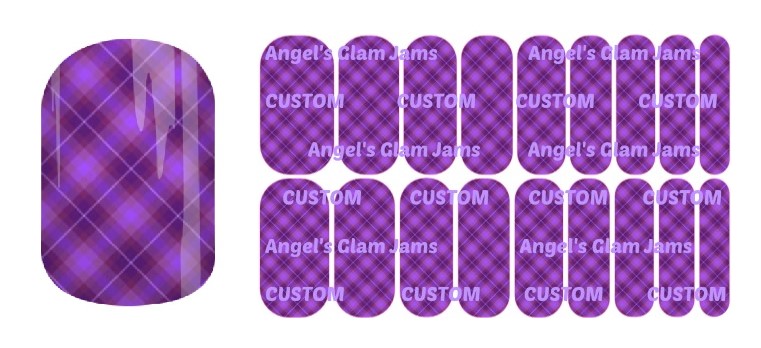Purple Passion Plaid Jamberry Nail Wraps by Angel's Glam Jams