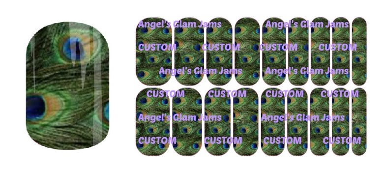 Peacock Feathers Jamberry Nail Wraps by Angel's Glam Jams