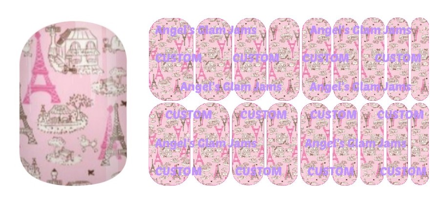 Paris Pink Jamberry Nail Wraps by Angel's Glam Jams