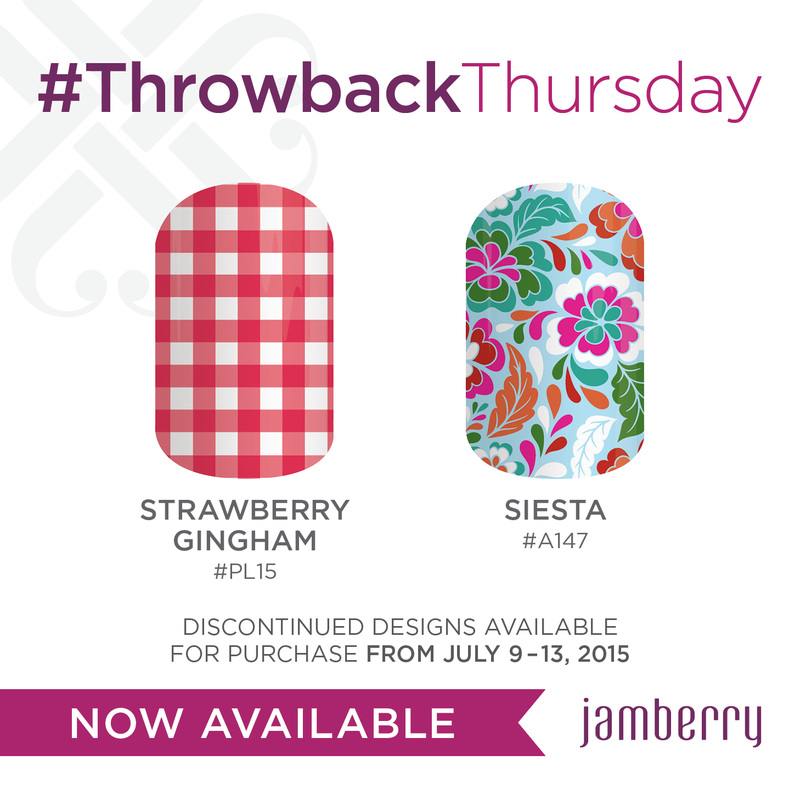 #throwbackthursday Strawberry Gingham & Siesta Jamberry Nail Wraps