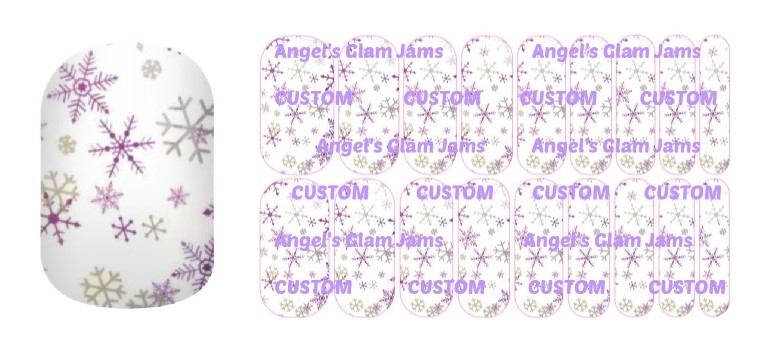 Violet Snowflakes Jamberry Nail Wraps by Angel's Glam Jams
