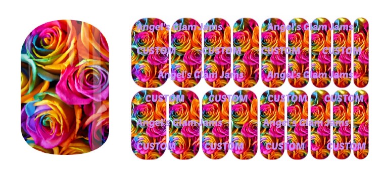 Rainbow Roses Jamberry Nail Wraps by Angel's Glam Jams