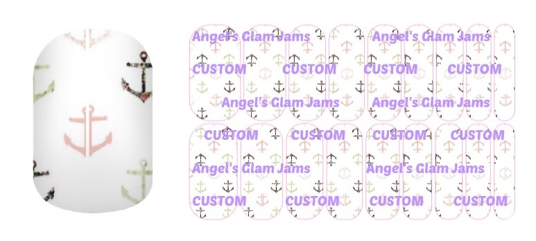 Pastel Anchors Jamberry Nail Wraps by Angel's Glam Jams
