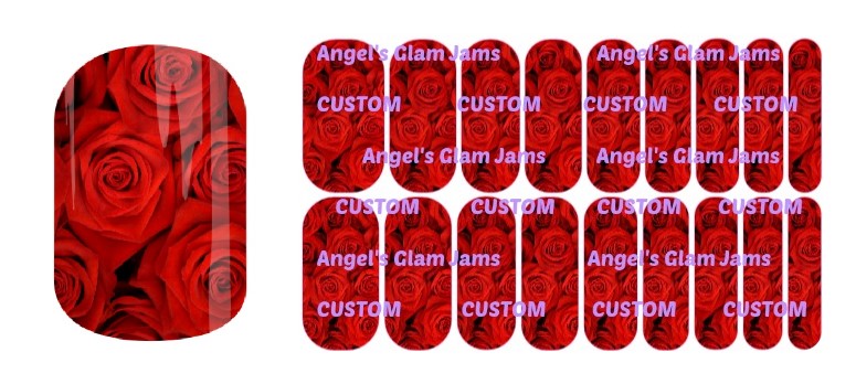 Romantic Red Roses Jamberry Nail Wraps by Angel's Glam Jams