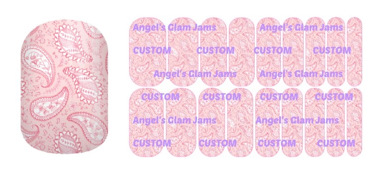 Paisley Pink Jamberry Nail Wraps by Angel's Glam Jams