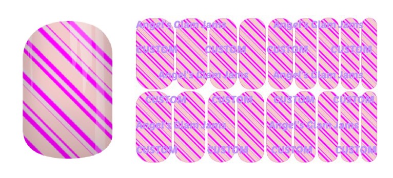 Wild Pink Stripes Jamberry Nail Wraps by Angel's Glam Jams