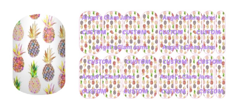 Pineapple Passion Jamberry Nail Wraps by Angel's Glam Jams