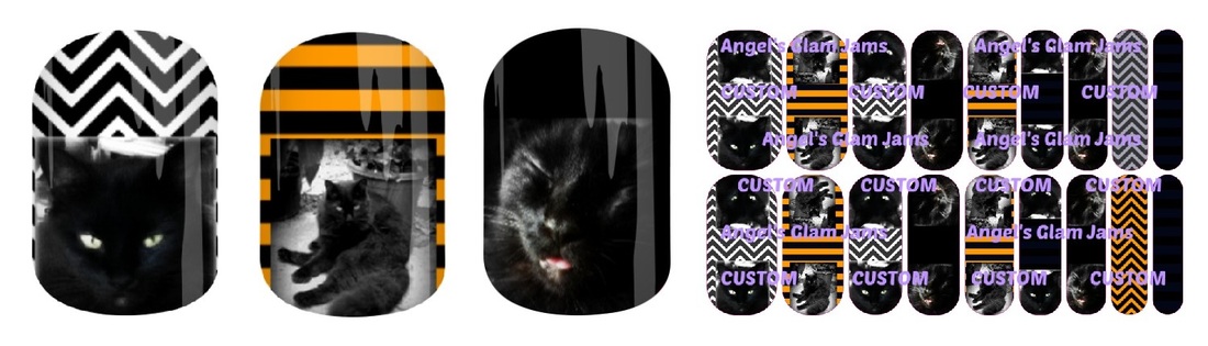 Spooky Cat Halloween Jamberry Nail Wraps by Angel's Glam Jams