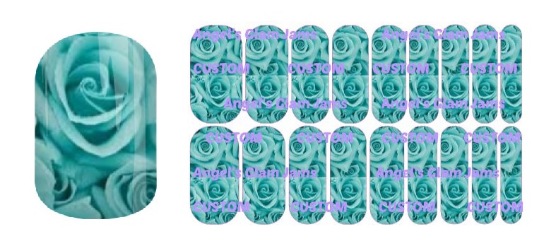 Tiffany Blue Roses Jamberry Nail Wraps by Angel's Glam Jams
