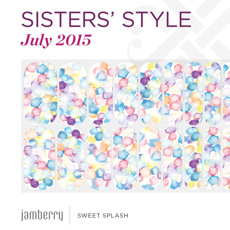 Jamberry July 2015 Sisters' Style Exclusive SWEET SPLASH Nail Wraps