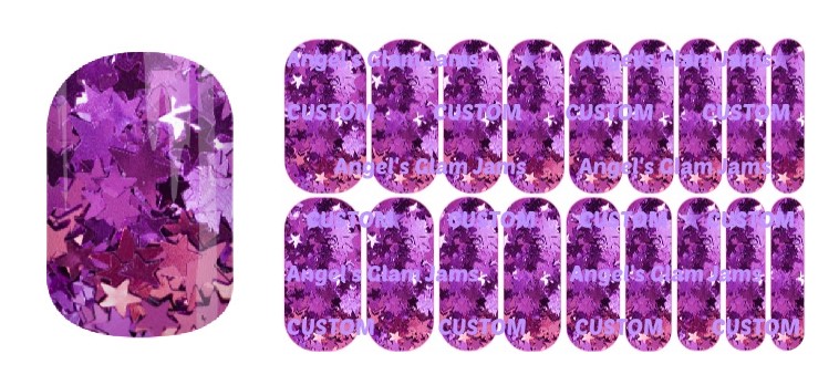 Purple Star Giltter Jamberry Nail Wraps by Angel's Glam Jams