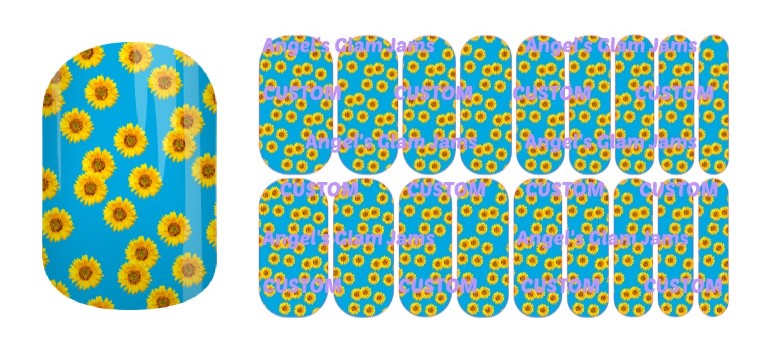 Spectacular Sunflowers Jamberry Nail Wraps by Angel's Glam Jams