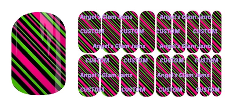 Neon Stripes Jamberry Nail Wraps by Angel's Glam Jams