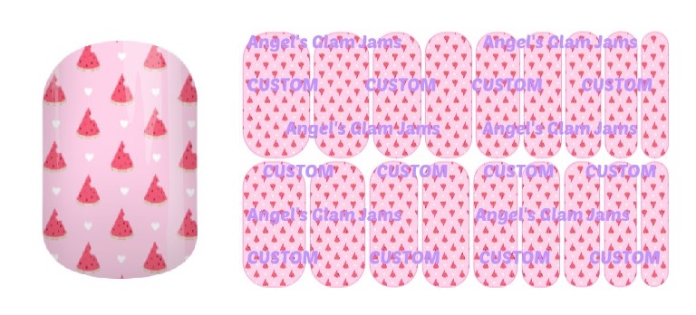 Watermelon Love Jamberry Nail Wraps by Angel's Glam Jams