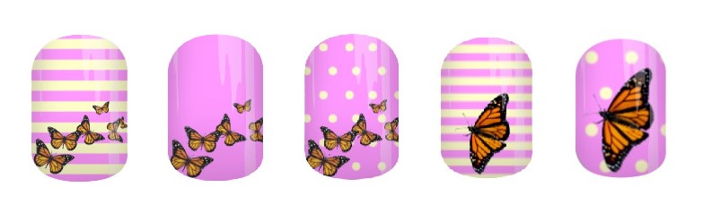 Monarch Flight Lavender Jamberry Nail Wraps by Angel's Glam Jams