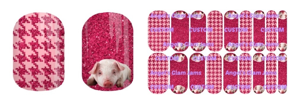 Oink Sparkle Jamberry Nail Wraps by Angel's Glam Jams