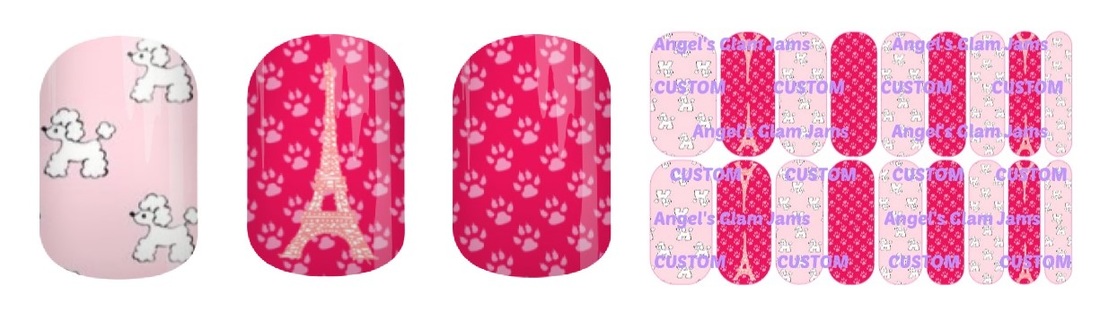 Poodles In Paris Jamberry Nail Wraps by Angel's Glam Jams