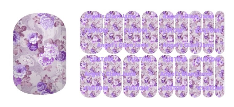 Purple Bouquet Jamberry Nail Wraps by Angel's Glam Jams