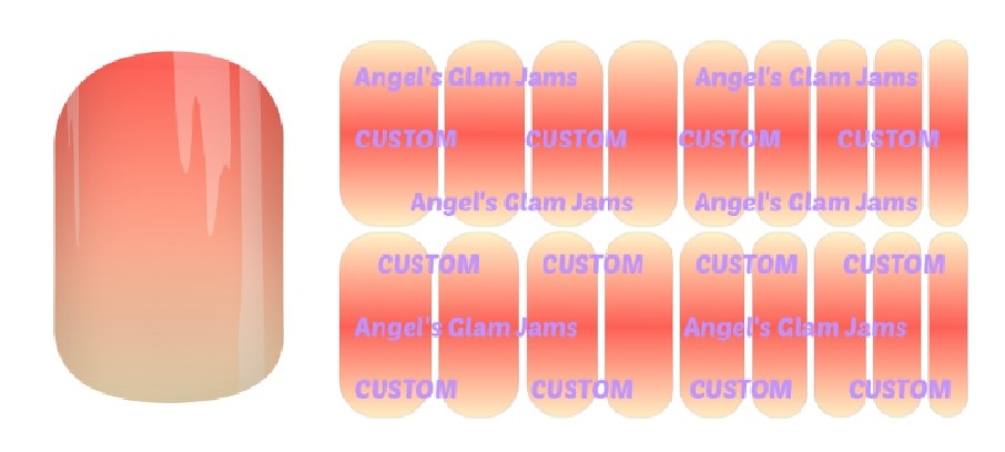 Sunset Orange Cream Ombre Jamberry Nail Wraps by Angel's Glam Jams