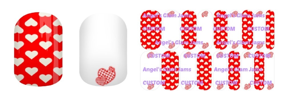 Valentine Darling Hearts Jamberry Nail Wraps by Angel's Glam Jams