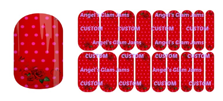 Valentine Rose Jamberry Nail Wraps by Angel's Glam Jams