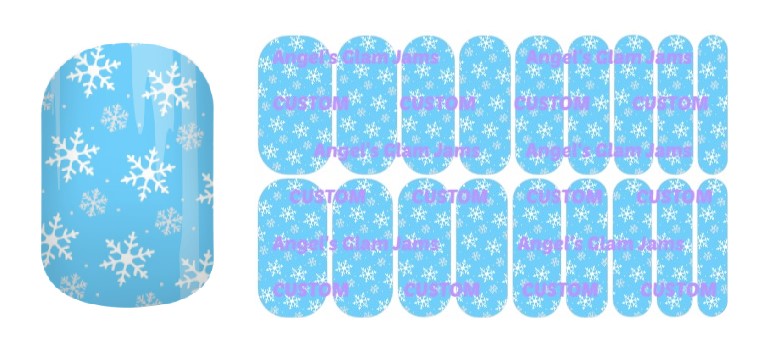 Winter Flurries Light Blue Jamberry Nail Wraps by Angel's Glam Jams