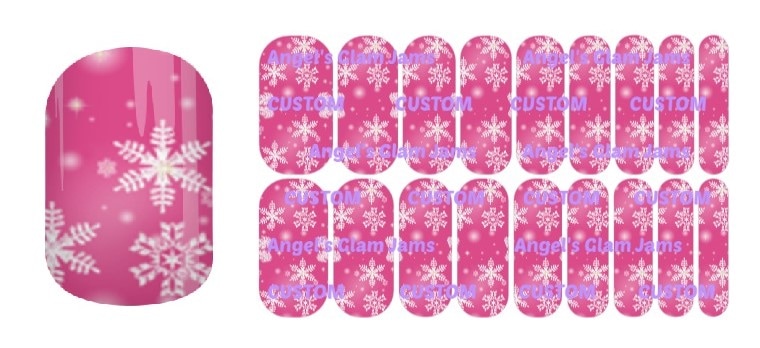Winter Pink Flurries Jamberry Nail Wraps by Angel's Glam Jams