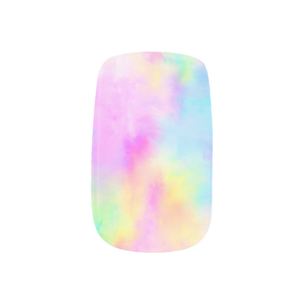 Vivid Rainbow Color Ombre Minx Nail Art