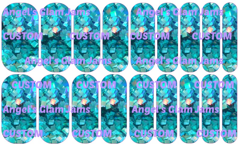 Tiffany Blue Glitter Party Nail Wraps - Exclusive Nail Wraps by Angel's Glam Jams