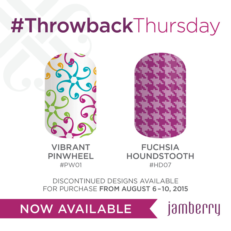 #throwbackthursday Vibrant Pinwheel and Fuchsia Houndstooth Jamberry Nail Wraps