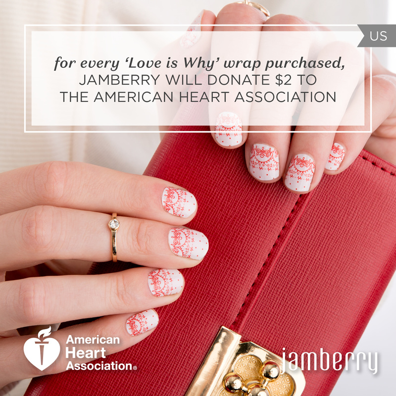Valentine's Day Charity Nail Wraps for the American Heart Association