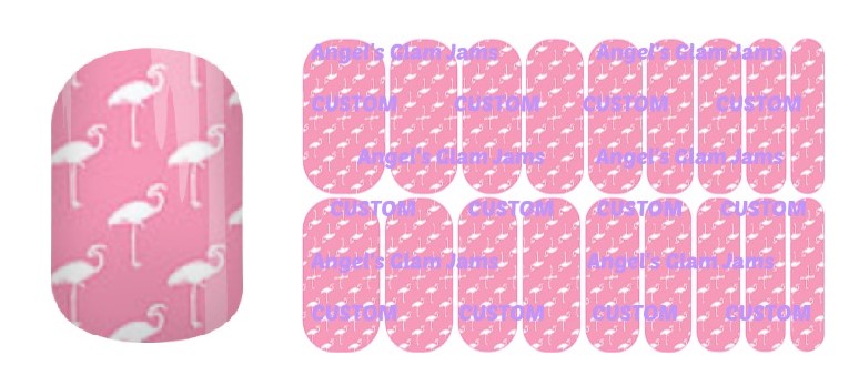 Pretty Pink Flamingos Nail Wrap Design by Angel's Glam Jams - Angel's ...