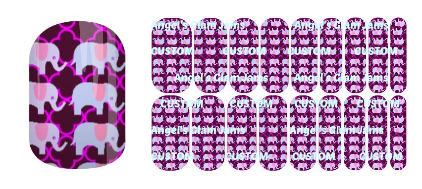Purple Elephants Jamberry Nail Wraps by Angel's Glam Jams