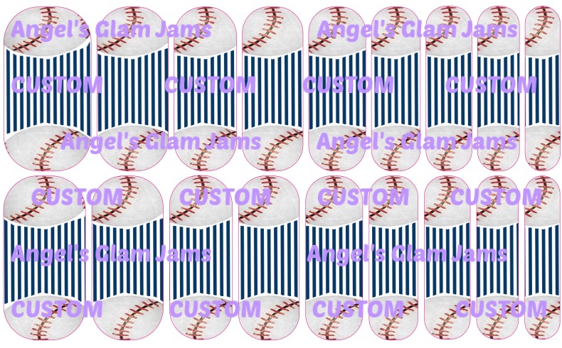 NY Baseball Fan Nail Wraps - Exclusive Nail Wraps by Angel's Glam Jams