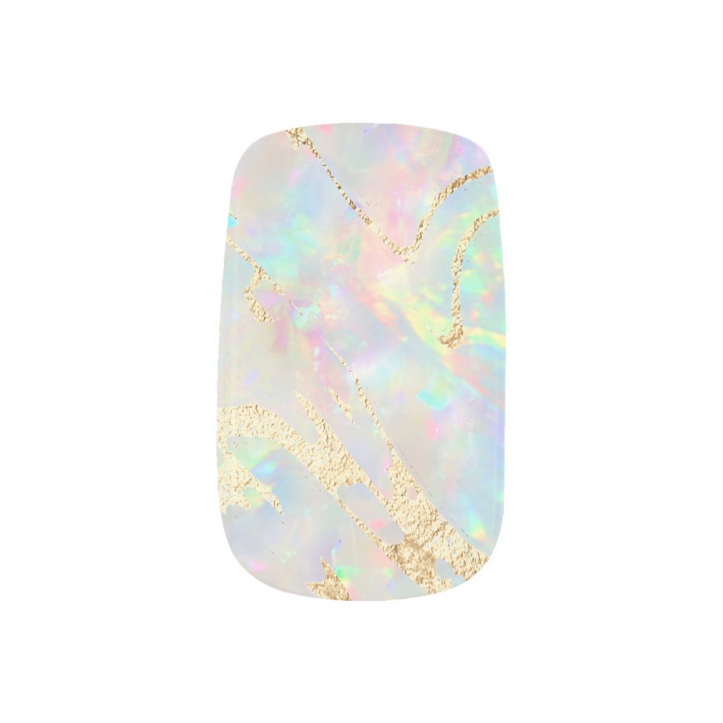 opal gemstone minx nail art