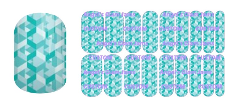 Tiffany Blue Kaleidoscope Jamberry Nail Wraps by Angel's Glam Jams