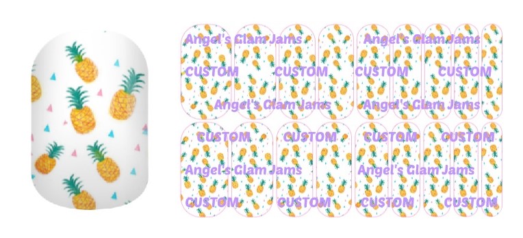 Pineapple Party Jamberry Nail Wraps by Angel's Glam Jams