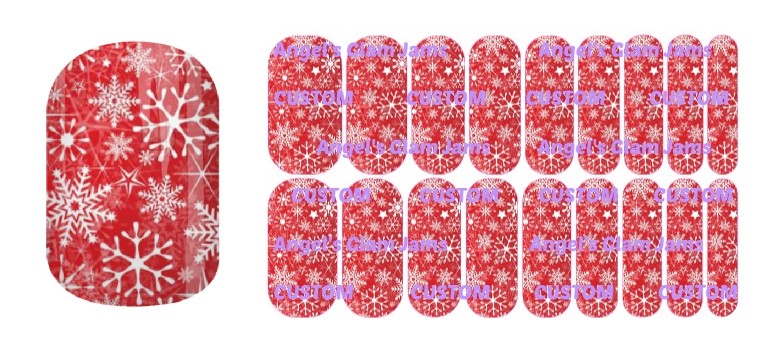 Red Christmas Snowflakes Jamberry Nail Wraps by Angel's Glam Jams