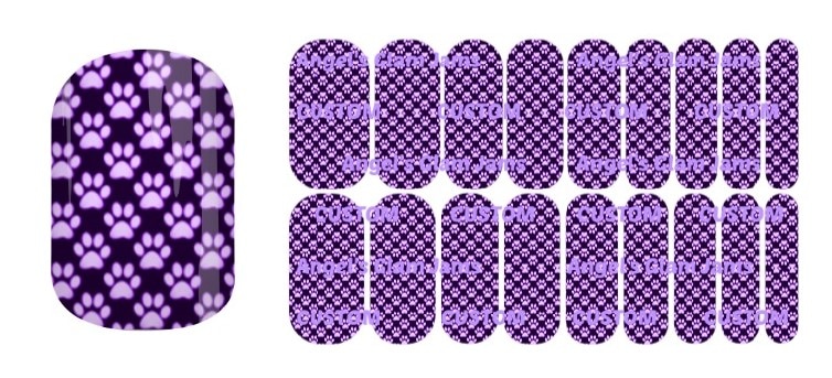 Paw Purple Jamberry Nail Wraps by Angel's Glam Jams