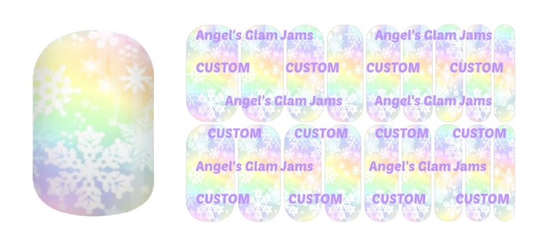 Rainbow Flurries Jamberry Nail Wraps by Angel's Glam Jams