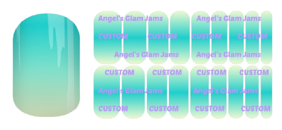 Robin's Egg Blue Cream Ombre Jamberry Nail Wraps by Angel's Glam Jams