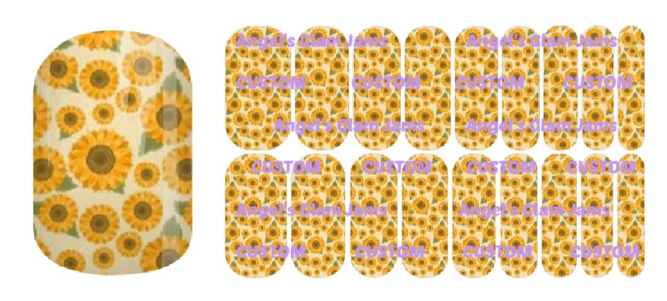 Sunflower Soiree Jamberry Nail Wraps by Angel's Glam Jams