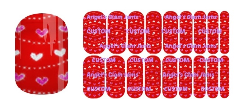 Valentine Hearts Delight Jamberry Nail Wraps by Angel's Glam Jams